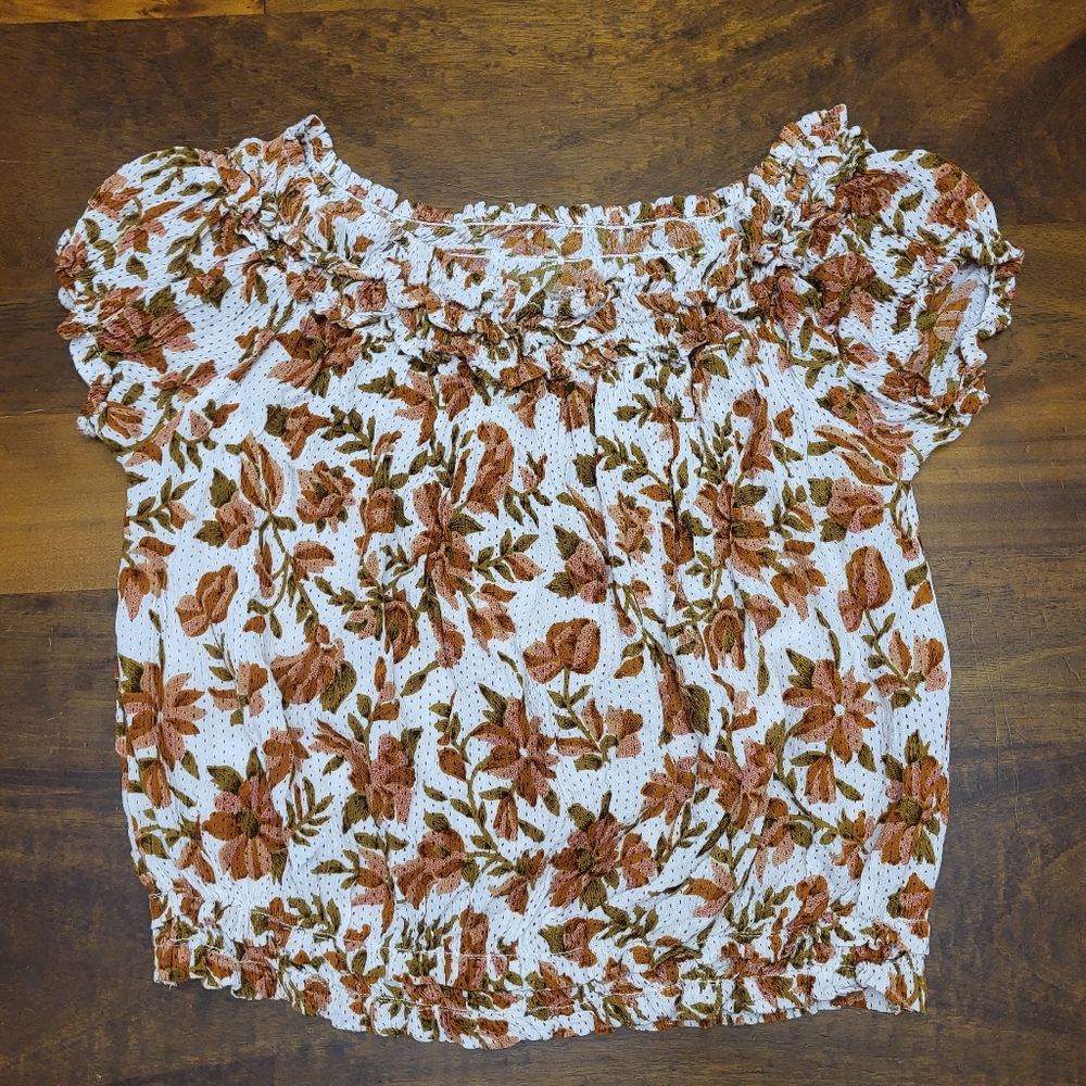 Free People One Suki Off Shoulder Floral Top Size Small - Picture 3 of 8